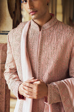 DUSTY ROSE PINK SHERWANI WITH  KURTA CHURIDAR