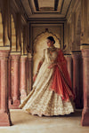 GOLD RAW SILK LEHENGA CHOLI WITH A NET DUPATTA