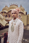 NUDE RAW SILK SHERWANI WITH KURTA CHRIDAR