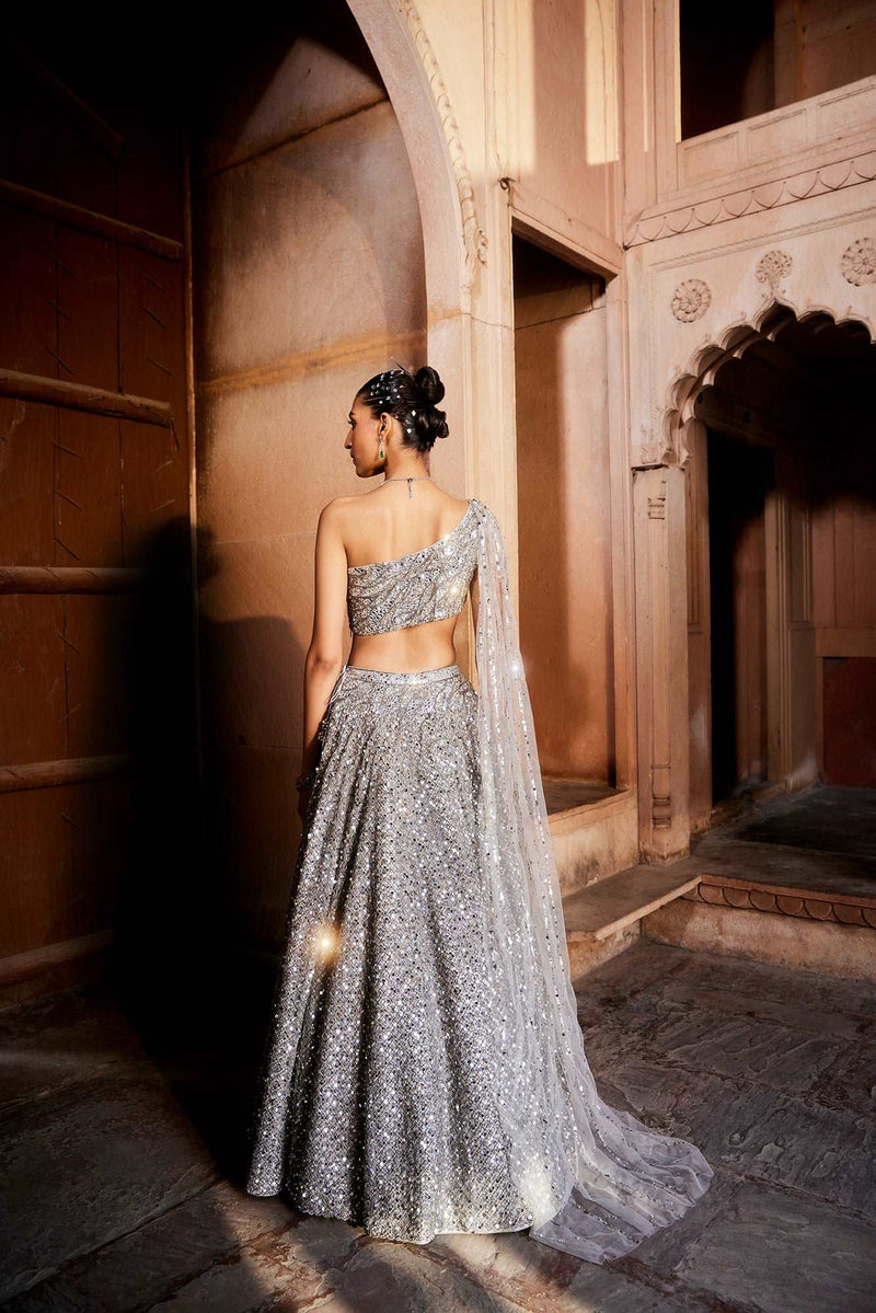 A stunning fully embellished lehenga