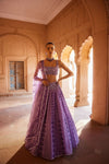 A lavender Organza Lehenga