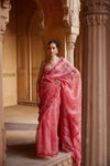 A Coral pink saree