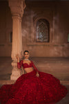 Perfect Red Pure Organza Lehenga