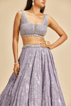 LILAC GEOMETRIC DESIGN LEHENGA SET