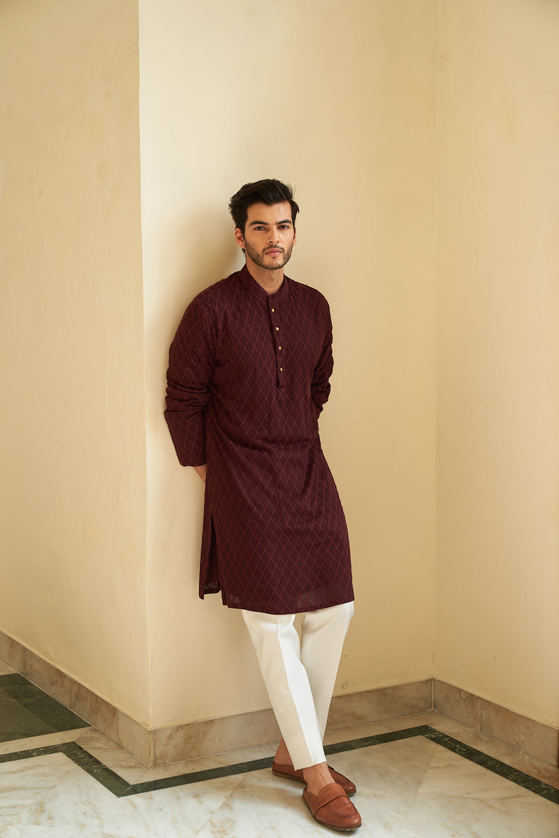 Ox Blood Kurta Set