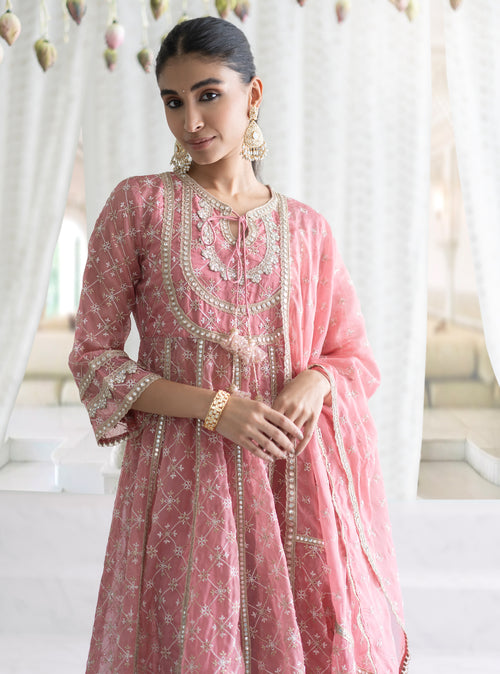 Mauve Rasiya Anarkali Kurta with Rasiya Pants