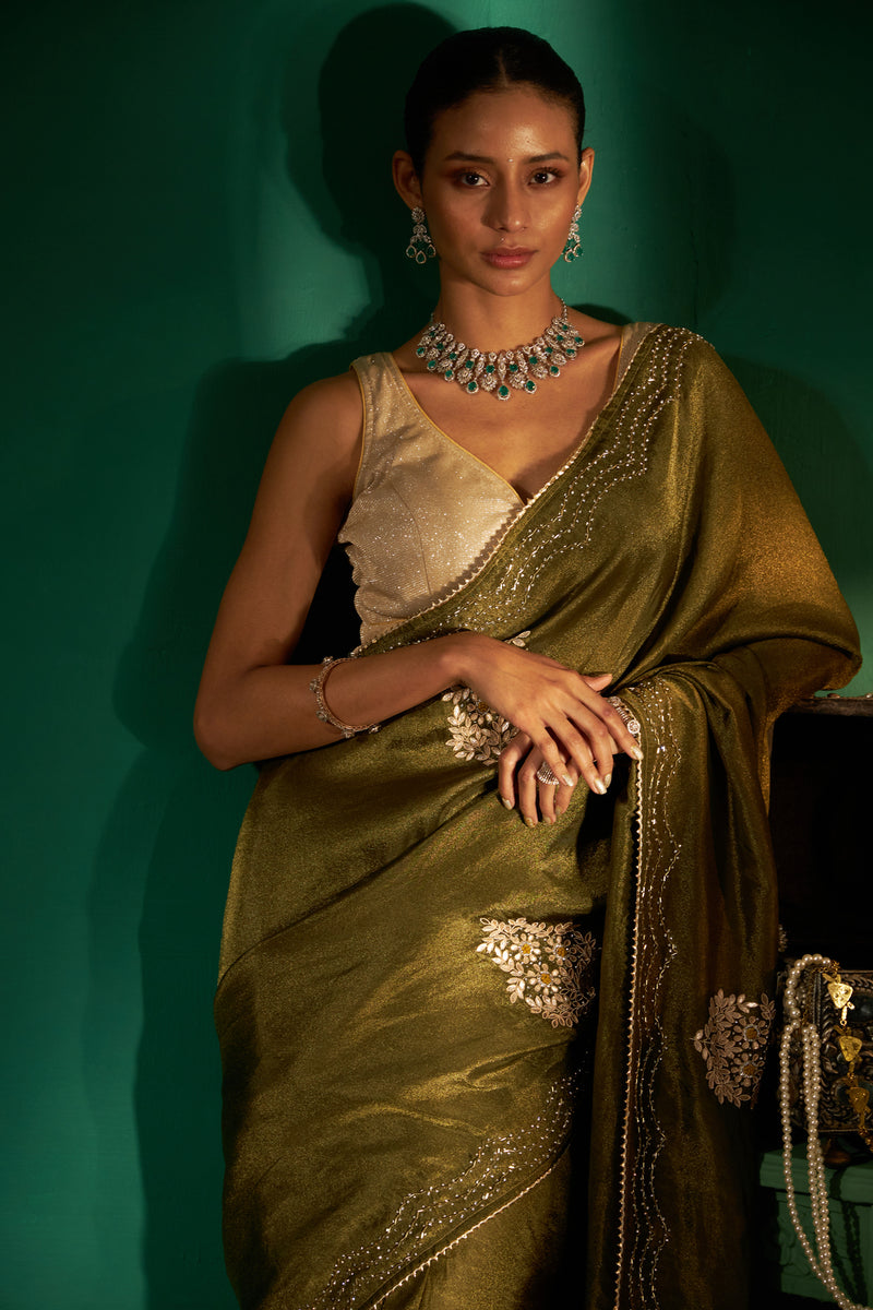 Silk with Gotta Patti Work Saree