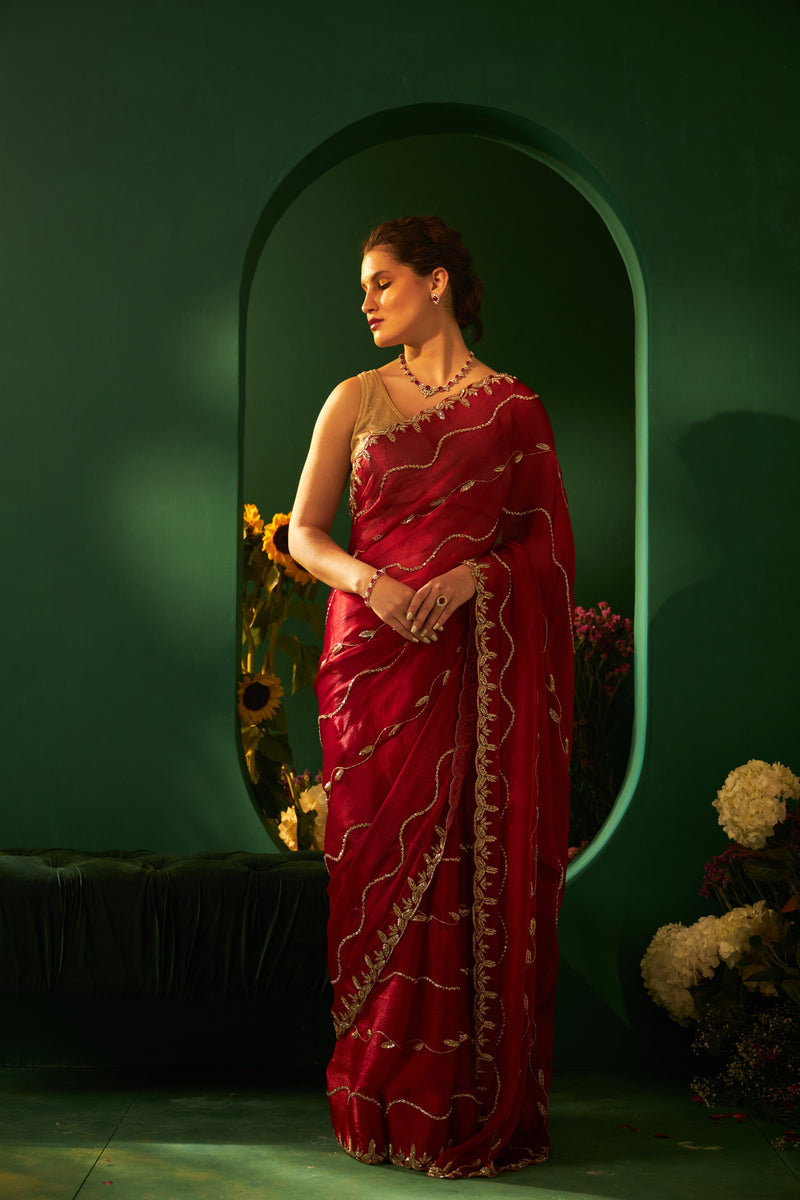 Organza Glass Silk Saree