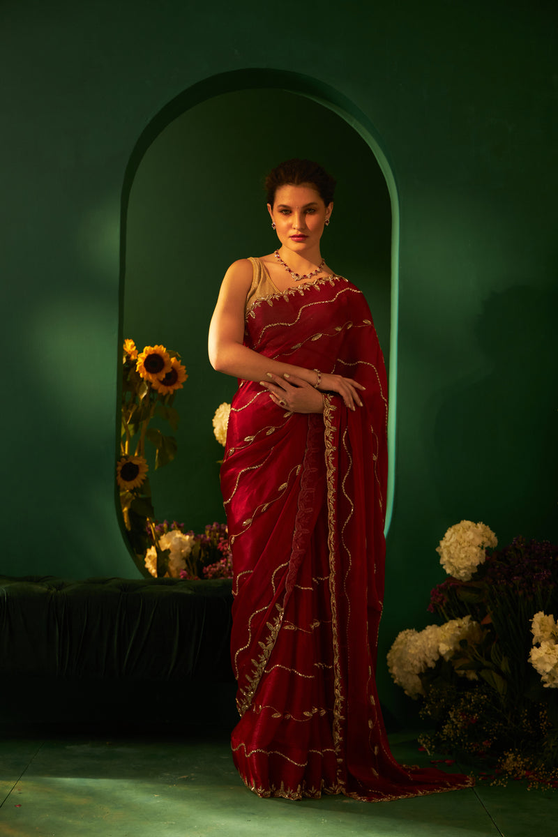 Organza Glass Silk Saree