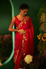 Silk Saree With Patti Work