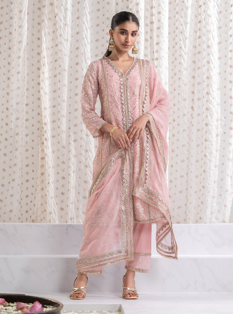 Pink Sawariya Kurta with Sawariya Pants