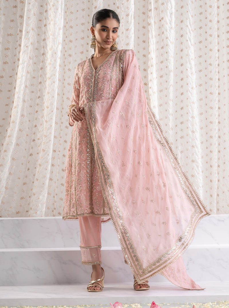 Pink Sawariya Kurta with Sawariya Pants