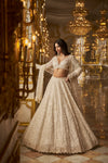 Ivory Gold Floral Lehenga Set by Seema Gujral - Lotus Bloom Canada