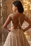 Ivory Sequin Lehenga Set by Seema Gujral - Lotus Bloom Canada