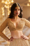 Gold Pearl Lehenga Set