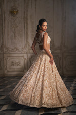 Nude Paisley Lehenga Set by Seema Gujral - Lotus Bloom Canada