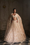 Nude Paisley Lehenga Set by Seema Gujral - Lotus Bloom Canada