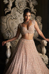 Champagne Sequin Lehenga Set by Seema Gujral - Lotus Bloom Canada