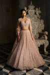 Champagne Sequin Lehenga Set by Seema Gujral - Lotus Bloom Canada