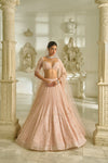 Powder Pink Sequin Lehenga Set by Seema Gujral - Lotus Bloom Canada