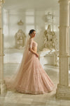 Powder Pink Sequin Lehenga Set by Seema Gujral - Lotus Bloom Canada