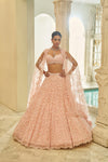 Powder Pink Sequin Lehenga Set by Seema Gujral - Lotus Bloom Canada