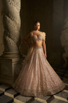 Powder Peach Sequin Lehenga Set by Seema Gujral - Lotus Bloom Canada