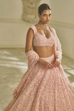 Powder Pink Floral Lehenga Set