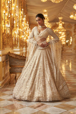 Ivory Gold Sequin Lehenga Set