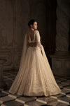 Cream Pearl Lehenga Set by Seema Gujral - Lotus Bloom Canada