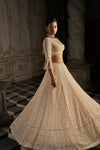 Cream Pearl Lehenga Set by Seema Gujral - Lotus Bloom Canada