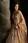 Gold Mirror Work Lehenga Set by Seema Gujral - Lotus Bloom Canada