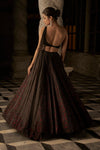 Black Crystal Lehenga Set by Seema Gujral - Lotus Bloom Canada