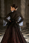 Black Crystal Lehenga Set by Seema Gujral - Lotus Bloom Canada