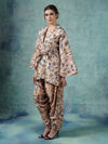 A Cotton Printed Silk Jacket With Dhoti Pants