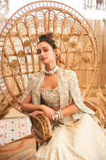 NOOR JACKET PAIRED WITH BUSTIER AND LEHENGA