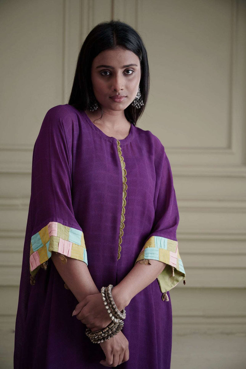 Aakar Purple Kaftan Set