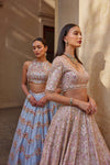 ENGLISH BLUE MIRROR LEHENGA