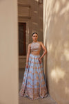 ENGLISH BLUE MIRROR LEHENGA