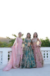 Grey Organza Floral Lehenga Set