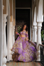 Lavender Floral Lehenga Set