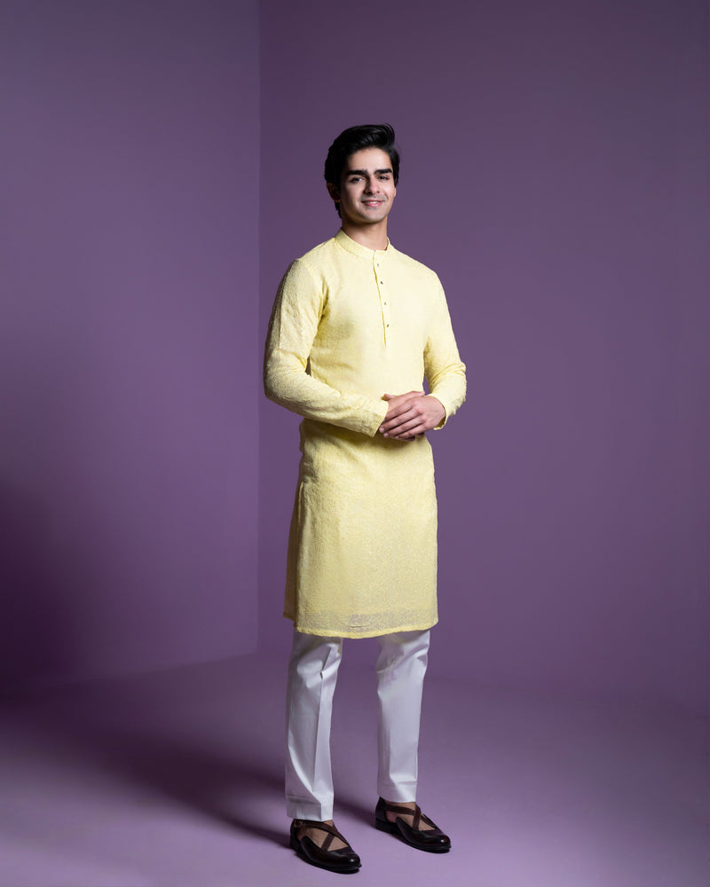 Lemon yellow Kurta set