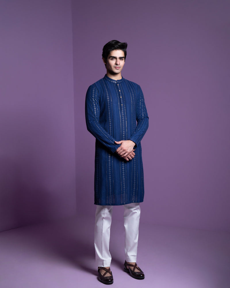 Midnight blue kurta set