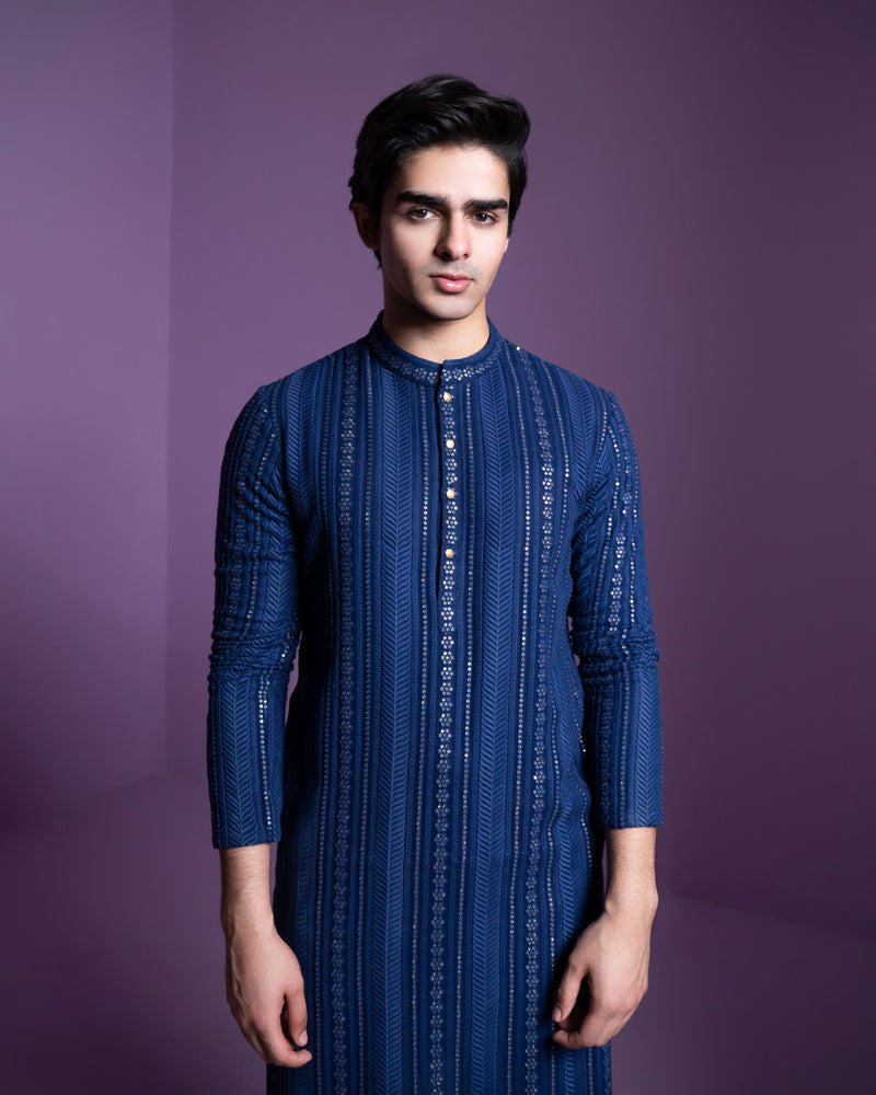 Midnight blue kurta set