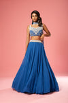 Blue Pearl Work Lehenga