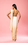 Ivory and golden ombre saree