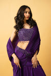 Violet Crepe Saree