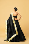 Black modal satin lehenga