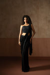 Black Hand Embroidered Georgette Saree