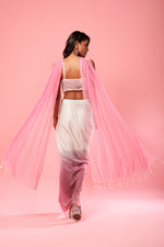 Ivory and pink ombre dhoti style  dress